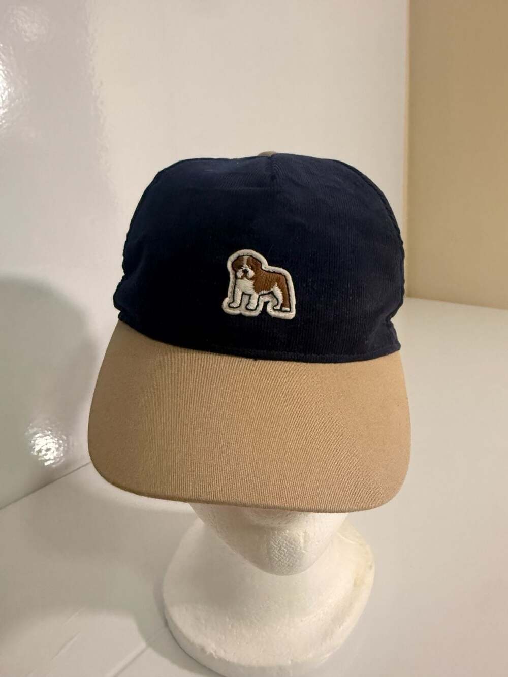 Janie and Jack Navy Blue Corduroy Dog Patch Baseball Hat